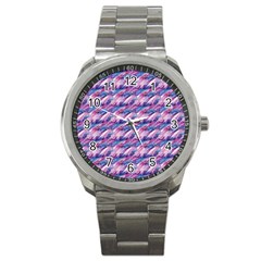 Pink Purple Shade Sport Metal Watch by designsbymallika