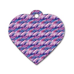 Pink Purple Shade Dog Tag Heart (one Side) by designsbymallika