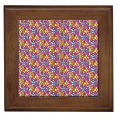 Summer Floral Pattern Framed Tile by designsbymallika