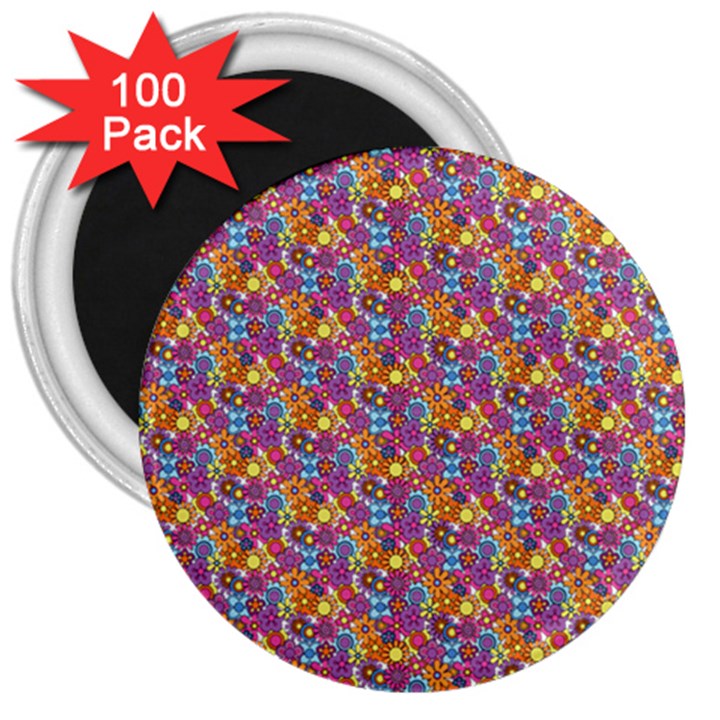 Summer Floral Pattern 3  Magnets (100 pack)