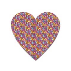 Summer Floral Pattern Heart Magnet by designsbymallika