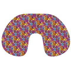 Summer Floral Pattern Travel Neck Pillow by designsbymallika