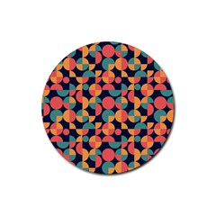 Shapes Pattern Rubber Round Coaster (4 Pack)  by designsbymallika