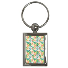 Water Color Floral Pattern Key Chain (rectangle) by designsbymallika