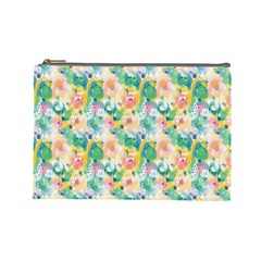 Water Color Floral Pattern Cosmetic Bag (large) by designsbymallika