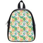 Water Color Floral Pattern School Bag (Small) Front