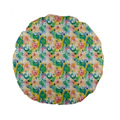 Water Color Floral Pattern Standard 15  Premium Flano Round Cushions by designsbymallika