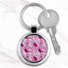 Folk Floral Pattern  Flowers Print  Key Chain (round) by Eskimos