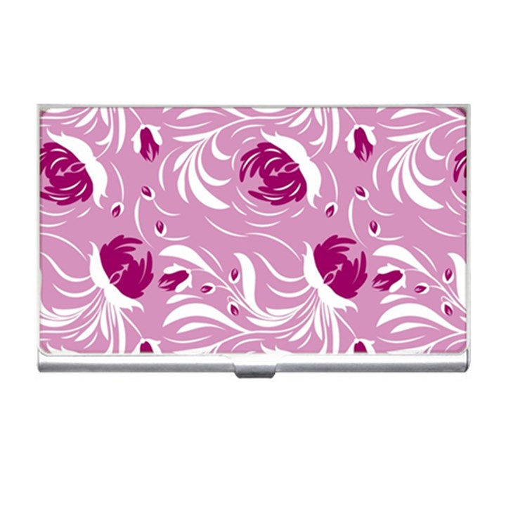 Folk floral pattern. Flowers print. Business Card Holder