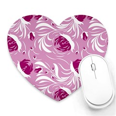 Folk Floral Pattern  Flowers Print  Heart Mousepads by Eskimos