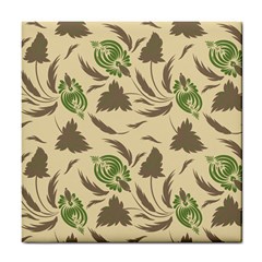 Folk Floral Pattern  Flowers Print  Tile Coaster by Eskimos