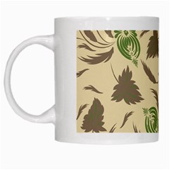 Folk Floral Pattern  Flowers Print  White Mugs by Eskimos