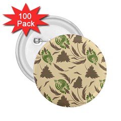 Folk Floral Pattern  Flowers Print  2 25  Buttons (100 Pack)  by Eskimos