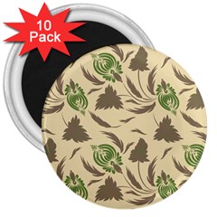 Folk Floral Pattern  Flowers Print  3  Magnets (10 Pack)  by Eskimos