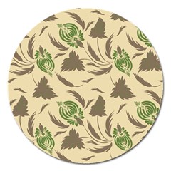 Folk Floral Pattern  Flowers Print  Magnet 5  (round) by Eskimos