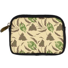 Folk Floral Pattern  Flowers Print  Digital Camera Leather Case by Eskimos