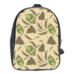 Folk Floral Pattern  Flowers Print  School Bag (large) by Eskimos