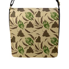 Folk Floral Pattern  Flowers Print  Flap Closure Messenger Bag (l) by Eskimos