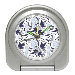 Folk Floral Pattern  Flowers Print  Travel Alarm Clock by Eskimos