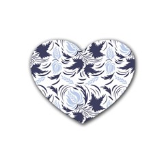 Folk Floral Pattern  Flowers Print  Heart Coaster (4 Pack)  by Eskimos