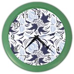 Folk floral pattern. Flowers print. Color Wall Clock Front