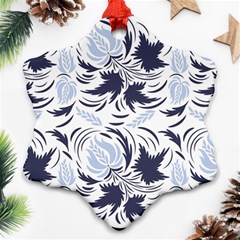 Folk Floral Pattern  Flowers Print  Snowflake Ornament (two Sides) by Eskimos