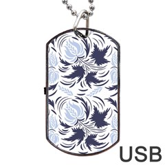 Folk Floral Pattern  Flowers Print  Dog Tag Usb Flash (one Side) by Eskimos