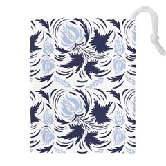 Folk Floral Pattern  Flowers Print  Drawstring Pouch (5xl) by Eskimos