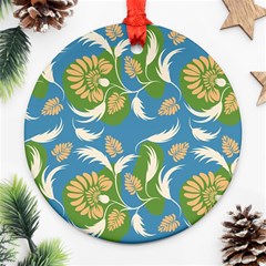 Folk Floral Pattern  Flowers Print  Ornament (round) by Eskimos