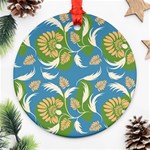 Folk floral pattern. Flowers print. Ornament (Round) Front