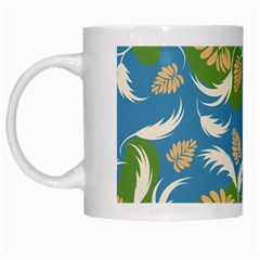 Folk Floral Pattern  Flowers Print  White Mugs by Eskimos