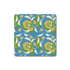 Folk Floral Pattern  Flowers Print  Square Magnet by Eskimos