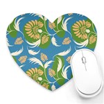 Folk floral pattern. Flowers print. Heart Mousepads Front