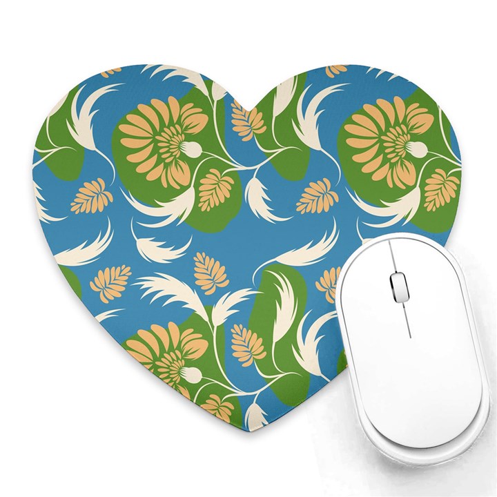 Folk floral pattern. Flowers print. Heart Mousepads