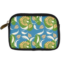 Folk Floral Pattern  Flowers Print  Digital Camera Leather Case by Eskimos