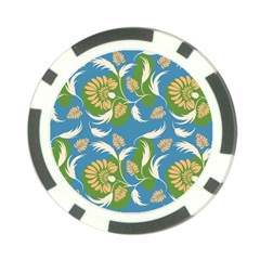 Folk Floral Pattern  Flowers Print  Poker Chip Card Guard (10 Pack) by Eskimos