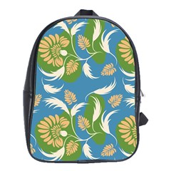 Folk Floral Pattern  Flowers Print  School Bag (xl) by Eskimos