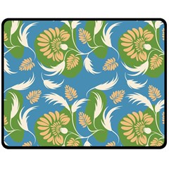 Folk Floral Pattern  Flowers Print  Double Sided Fleece Blanket (medium)  by Eskimos