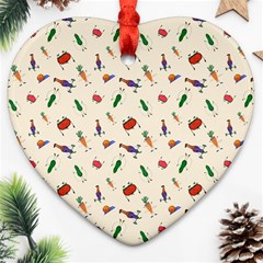 Vegetables Athletes Heart Ornament (two Sides) by SychEva