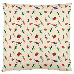 Vegetables Athletes Large Flano Cushion Case (one Side) by SychEva