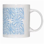 Abstract Stripes, Shapes, Lines White Mugs Right