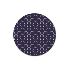 Pattern Arc En Ciel/nuages Rubber Coaster (round)  by kcreatif