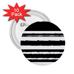 Bandes Abstrait Blanc/noir 2 25  Buttons (10 Pack)  by kcreatif