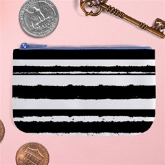 Bandes Abstrait Blanc/noir Large Coin Purse by kcreatif