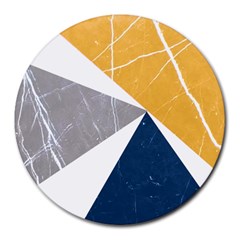 Pattern Abstrait Effet Bleu/jaune Round Mousepads