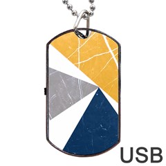 Pattern Abstrait Effet Bleu/jaune Dog Tag Usb Flash (two Sides) by kcreatif