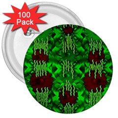 Forest Of Colors And Calm Flowers On Vines 3  Buttons (100 Pack)  by pepitasart