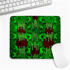 Forest Of Colors And Calm Flowers On Vines Large Mousepads by pepitasart