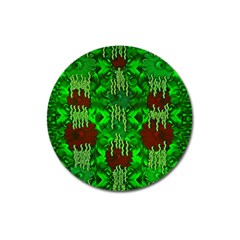 Forest Of Colors And Calm Flowers On Vines Magnet 3  (round) by pepitasart