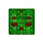 Forest Of Colors And Calm Flowers On Vines Square Magnet Front